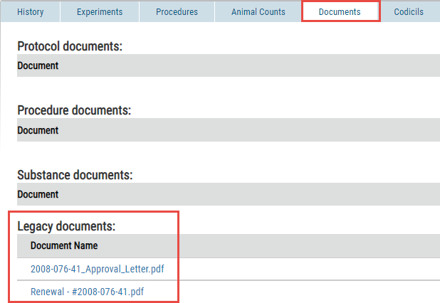RATS 2.0 Screenshot of Protocols Workspace with a view of the Documents tab
