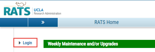RATS 2.0 login screenshot