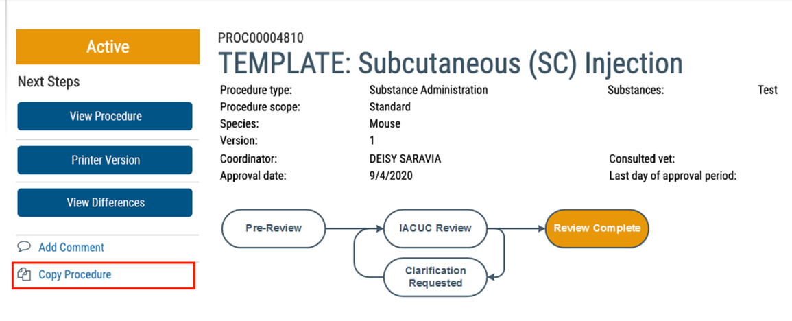 Screenshot for RATS Quick Tip: Standard Substance Administration Template Procedures